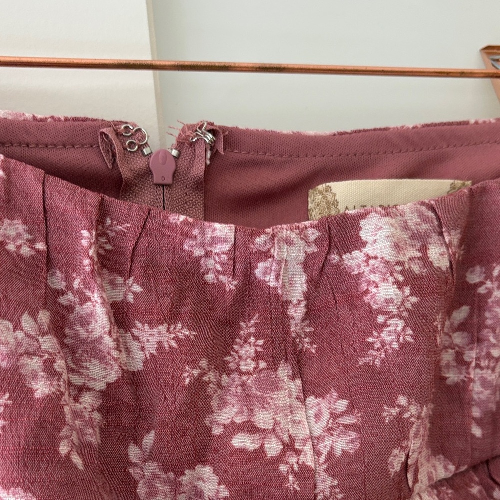 Altar'd State Floral Tiered Mini Skirt - Mauve - Picture 5 of 6